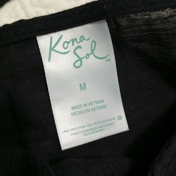 Kona Sol Maxi Dress Womens Black Sleeveless Size M 100% Cotton Beach Sumer - Picture 2 of 11